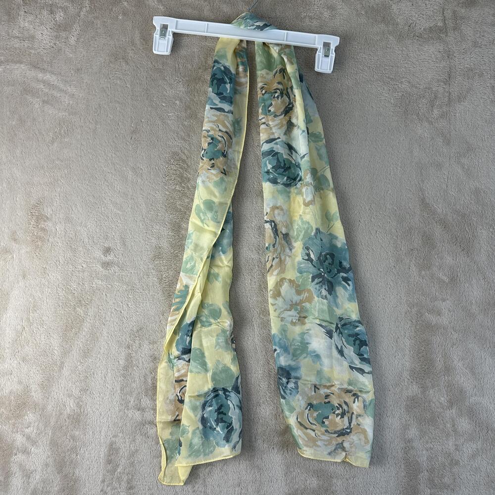 Echo Scarf Womens One Size Multicolor Silk Floral Chiffon Rectangle Long